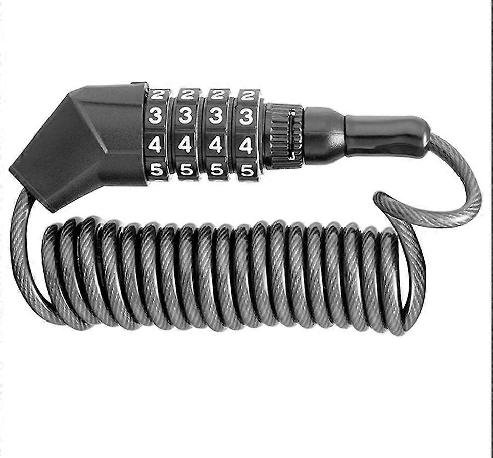 Cable Lock max. 150 cm Anti-Theft Helmet Lock Combination Padlock with 4-Digit Code Bike Ski Snowboard Anti-Theft
