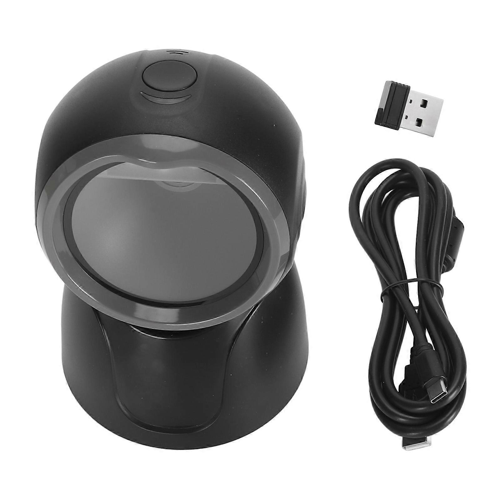 1D 2D QR Desktop Barcode Scanner Wireless Bluetooth 2.4G Wired USB Omnidirectional Handfree Automatic USB Barcode Reader Scanner