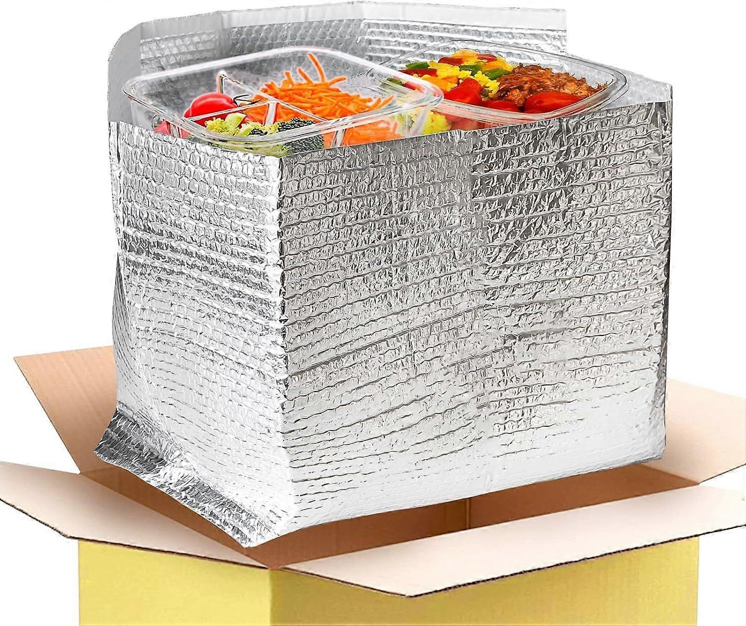 Pack of 5 Thermal Box Liners for 12 x 12 x 5.5 Box Size. Metalized Box Liners 12 x 12 x 5 1/2. Foil Insulated Box Liners with Gusseted Bottom. Shippin