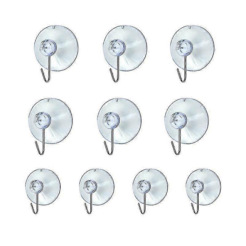 10 Windows Transparent Suction Cup Suction Cup Hook Clothes Jacket Metal Hook