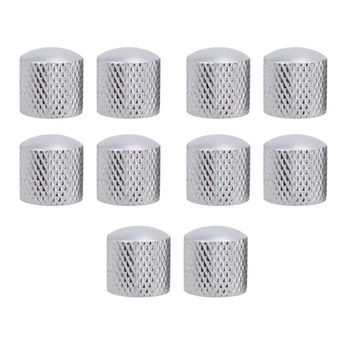 Silver Metal Dome Guitar Volume Knob Electric Guitar Bass Potentiometer Control Knob (Without Hole)