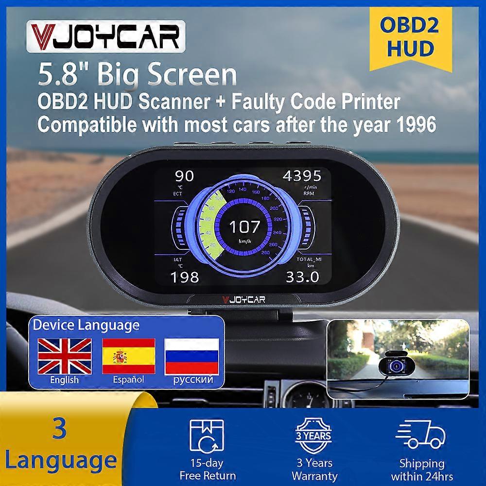 car V70 2022 New OBD2 HUD Gauge On-board Computer Digital Security Alarm OBD2 Scanner Display All Car Engine Data Since 1996