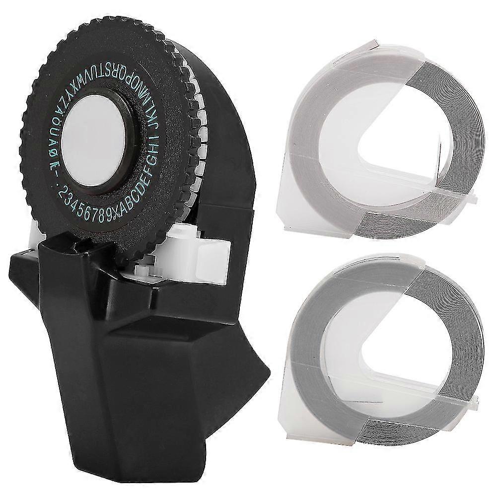 3D Embossing Tape Maker - Mini Manual Decorative Coloured ABS Tape for Handbook (9mm, Black)