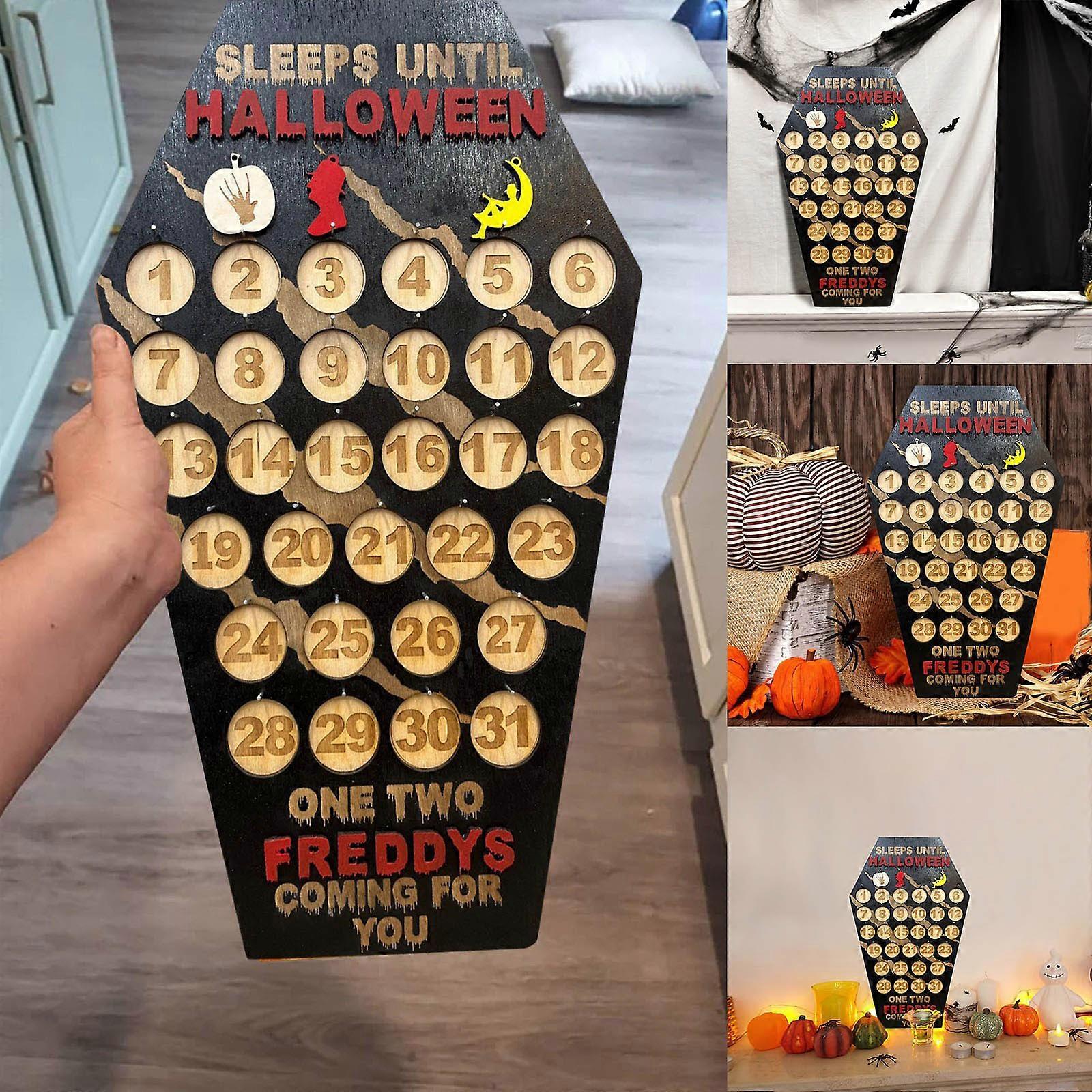 Halloween Advent Calendar Ξύλινο ημερολόγιο αντίστροφης μέτρησης Tabletop, 100% νέο