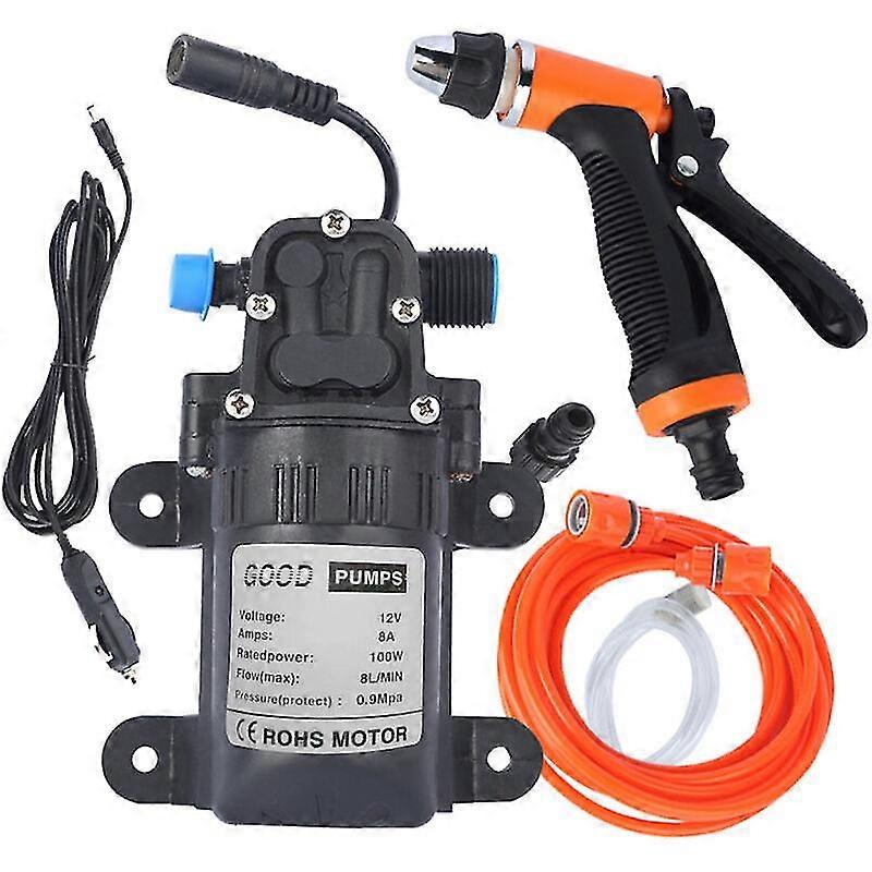 Hochdruck-Autowaschanlage 12 V Elektropumpe + 2-Modus-Waschsprher + Stromkabel + Schluche