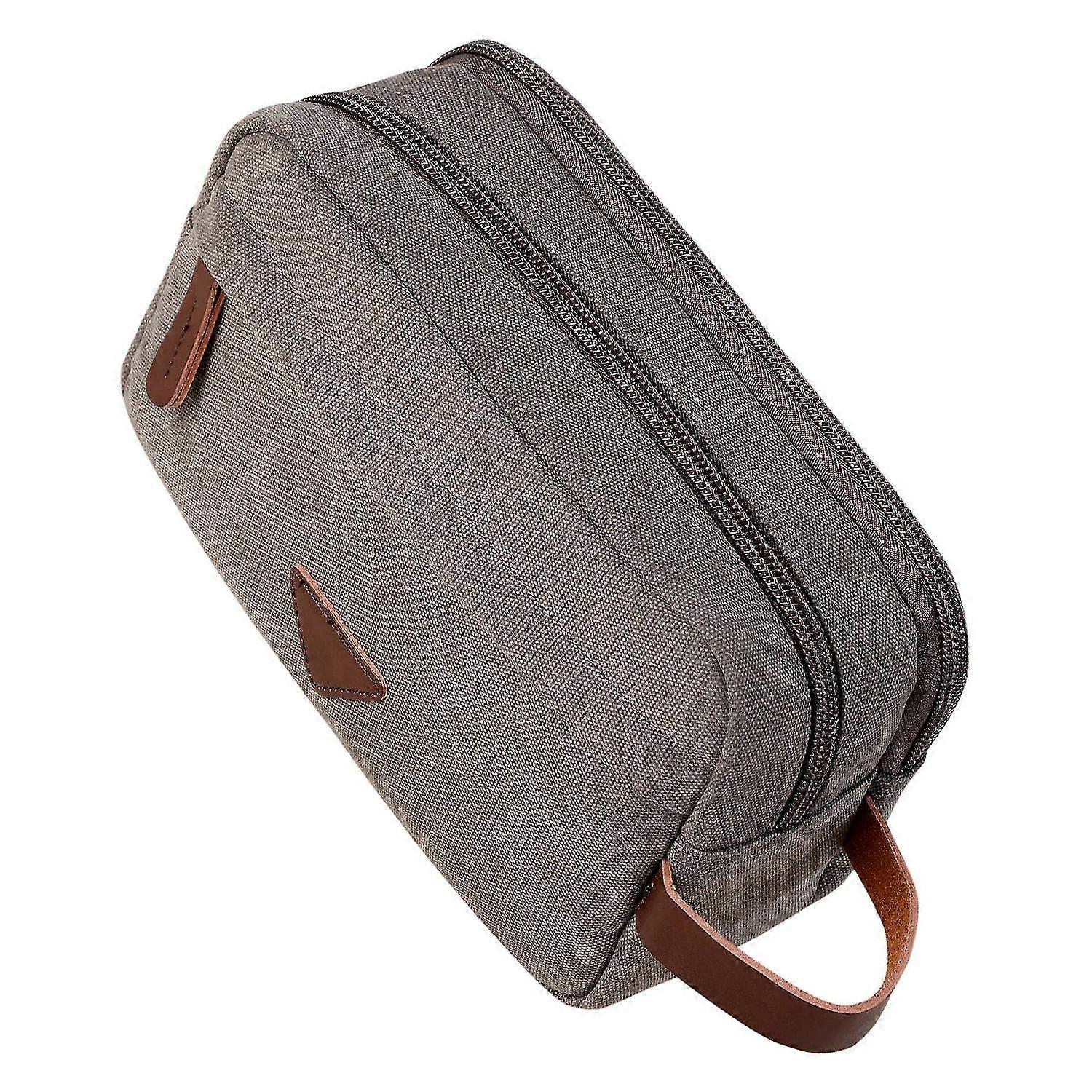 Gray Canvas Toiletry Bag