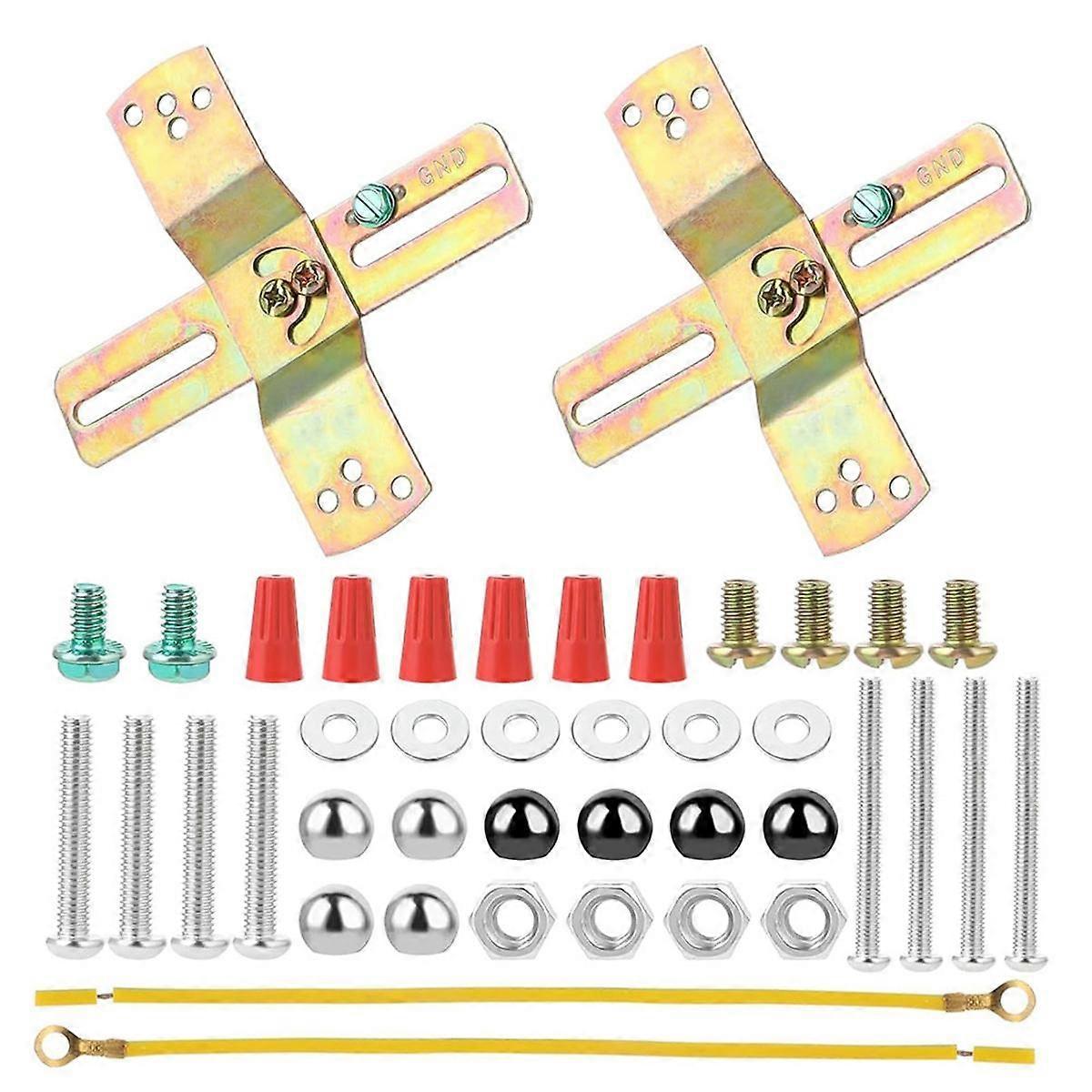 2 Sets Light Fixture Mounting Bracket,4 Inch -Shaped Mount Bracket Light Crossbar Bracket with Scre