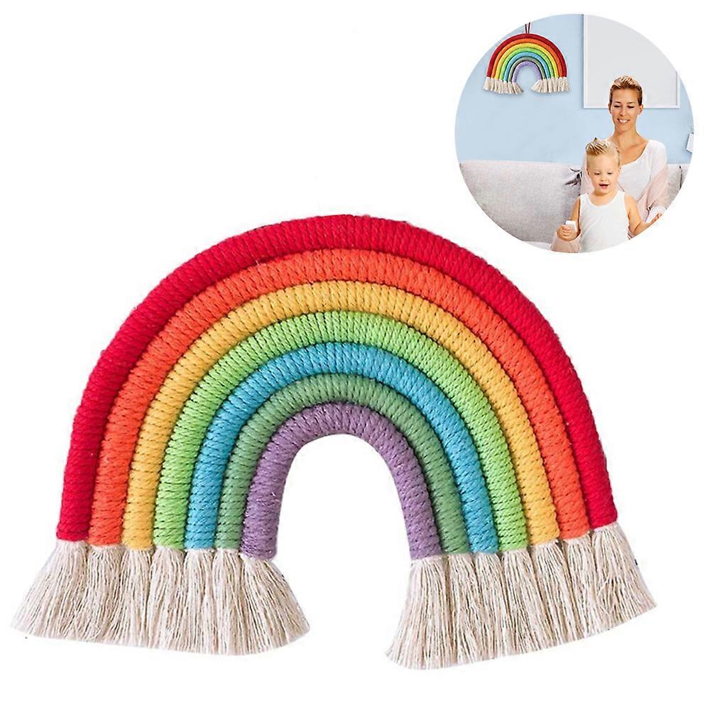 Macrame Rainbow väggbehängning för sovrum barnkammare barnrum lekrum