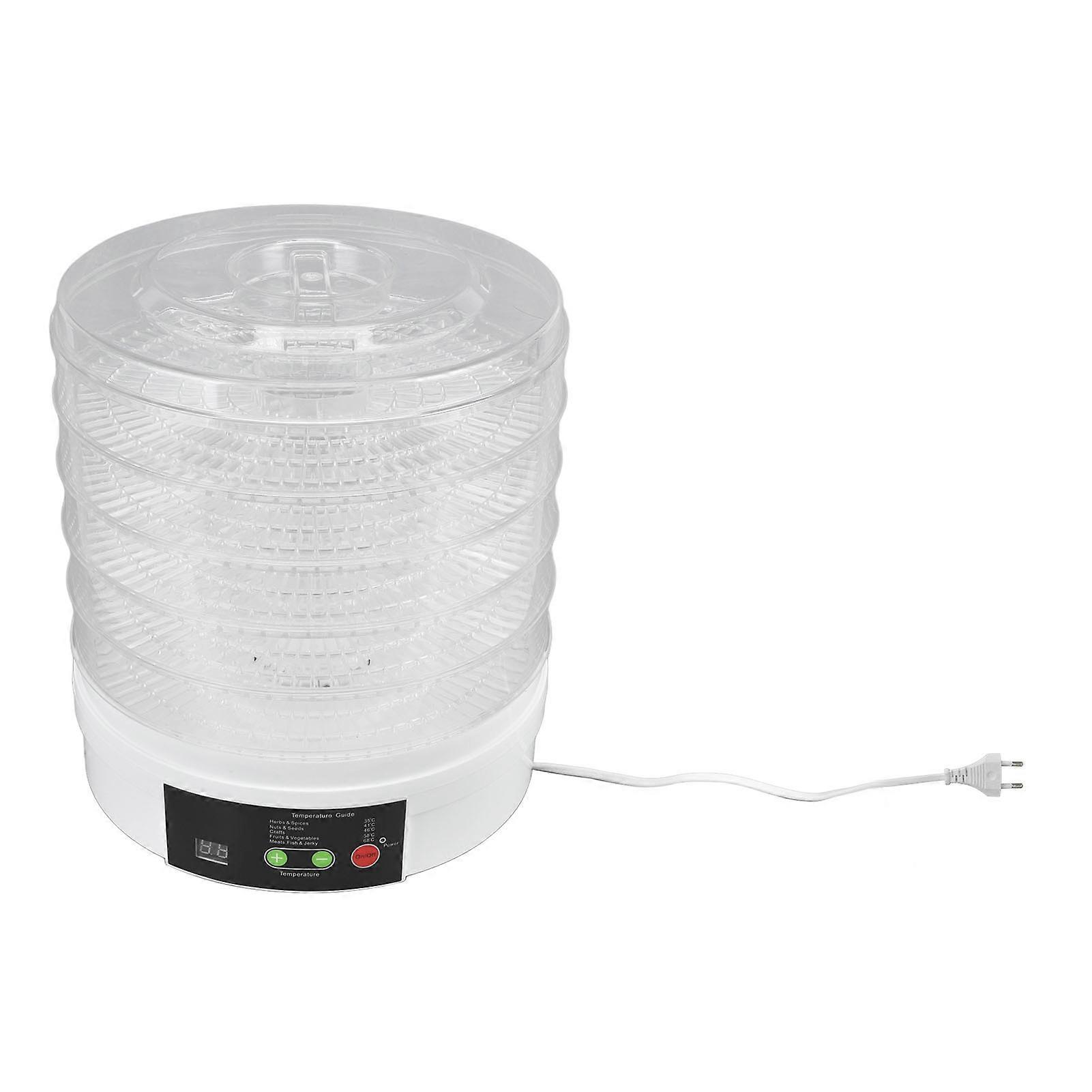 Αφυγραντήρας τροφίμων βαθμός τροφίμων 350W 50Hz 5 ηλεκτρική μηχανή στεγνωτηρίων τροφίμων ελέγχου κουμπιών με το καπάκι για τα φρούτα και τα λαχανικάEU βούλωμα 220V