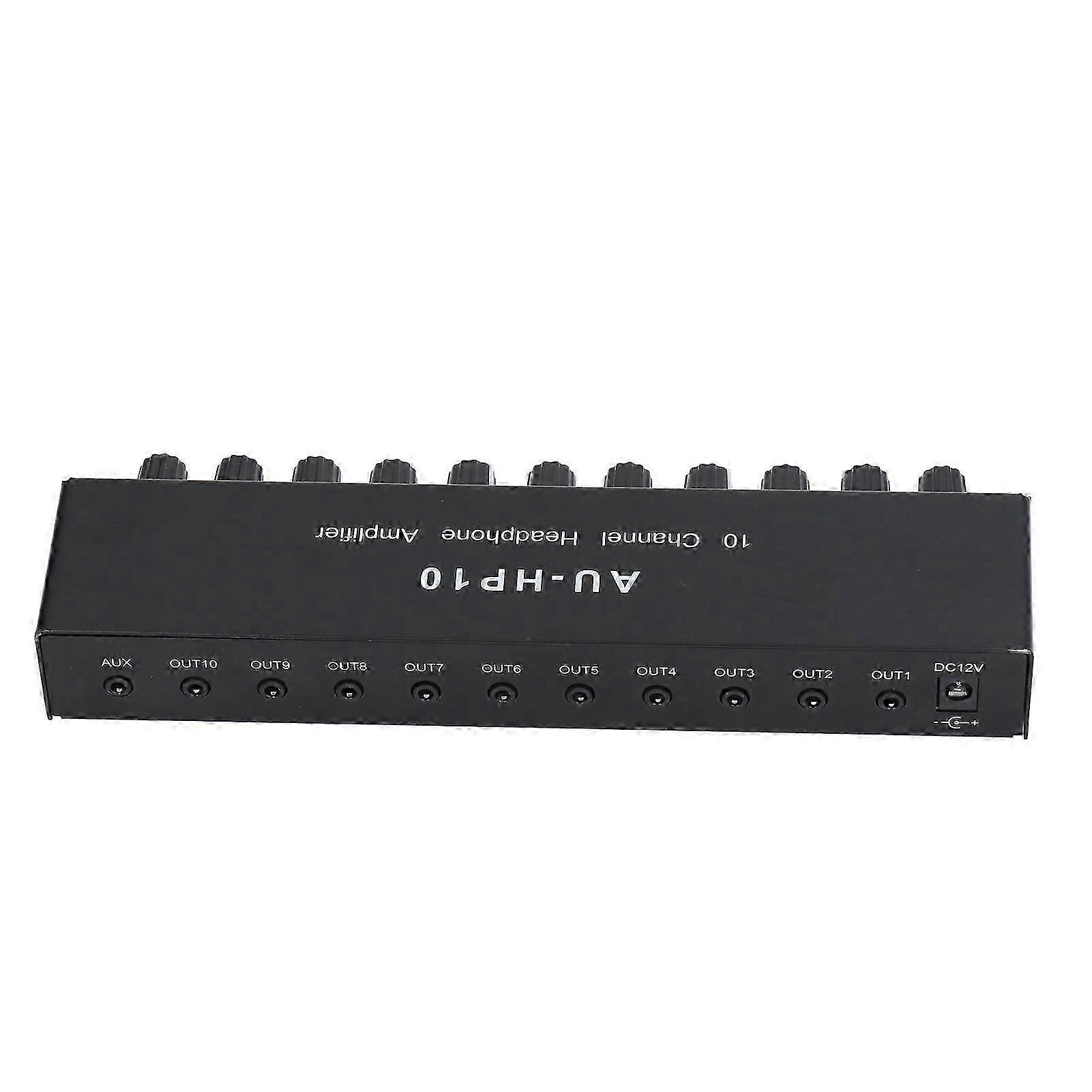Headphone Amplifier 10 Channel Stereo Audio Splitter with 1 Input and 10 Outputs Independent Control DC 12V
