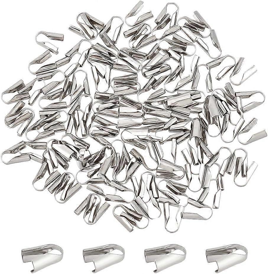 120pcs Leather End Caps 304 Stainless Steel Cord Ends Leather Cord End Caps Cord 6.5 Wide End Caps Terminators Cord Finding for Jewelry Making Kit Sta