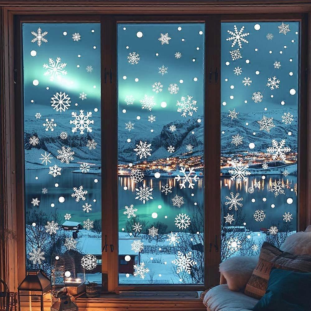 PVC Window Static Stickers Rectangle for Window Decoration Snowflake 200x300mm 9pcs/set