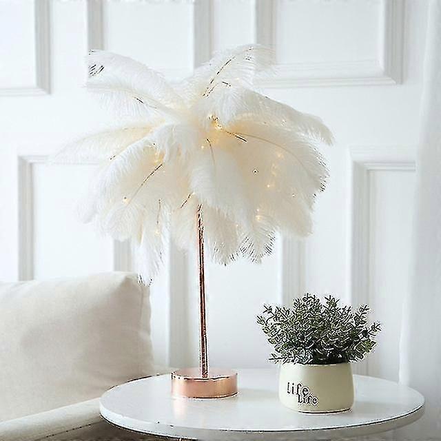 Feather Pink Tree Table Lampshade Control Decor Bedroom Home