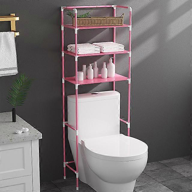 Floor-mounted Over-the-toilet Storage Rack Punch-free Three Layers Large Capacity Bathroom Accessory Shelf
