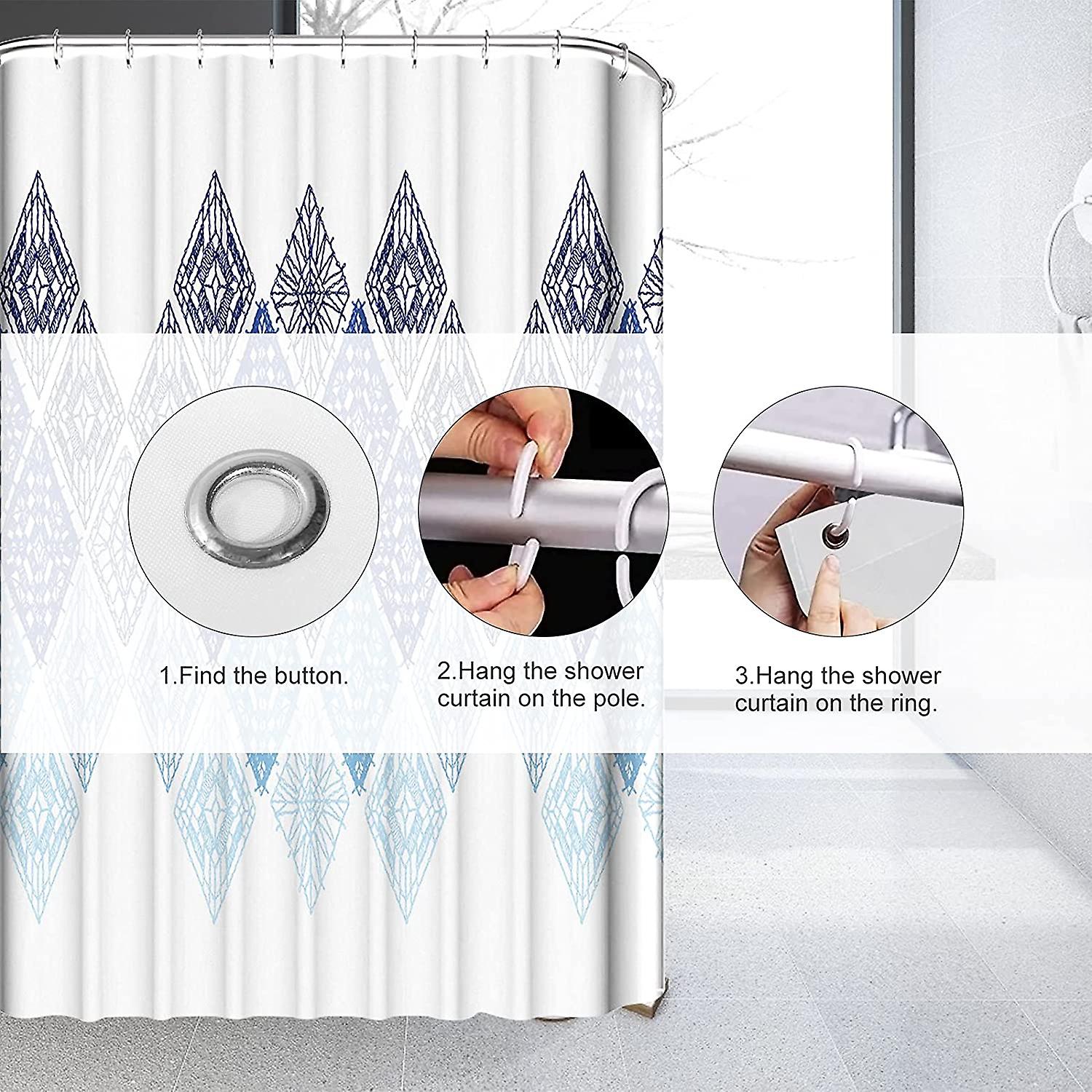 Shower Curtain Set Of 4, Mold Proof Shower Curtain, Washable Polyester