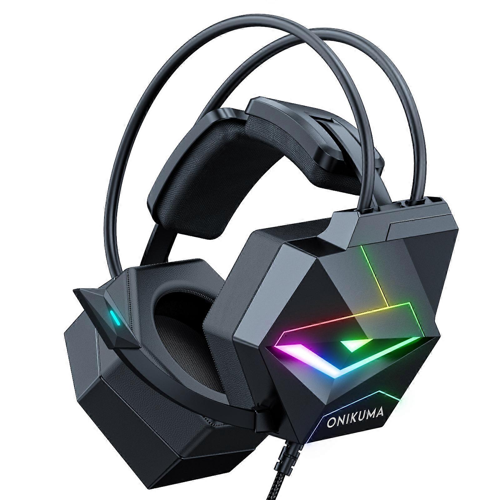 ONIKUMA X20 Dynamic RGB Gaming Headset With Mic Over-Ear Headphones 7.1 Surround Sound Wired Earphone For PC PS4 Laptop Tablet