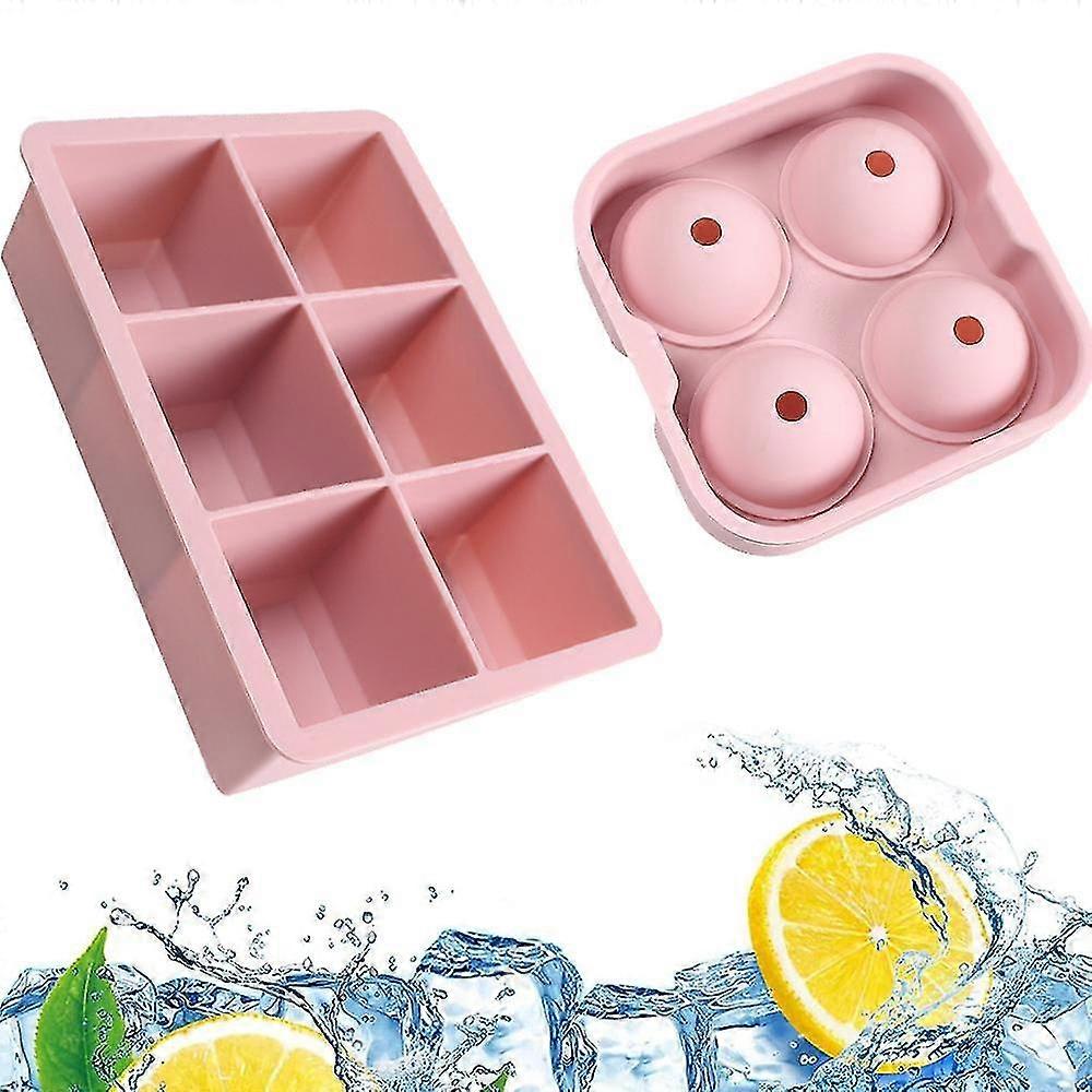 Ice Cube Molds - Big Cubes Large Sphere Ice Mold Set