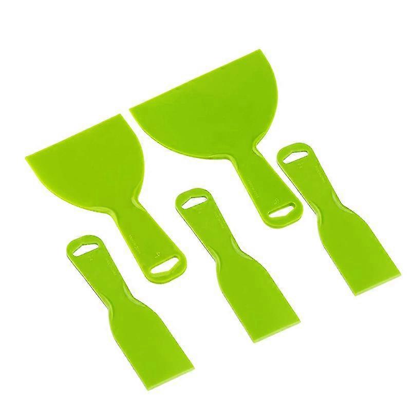 5 Pieces Plastic Knife Set Flexible Paint Scrapers Tool for Spackling, Patching, Decals, Wallpaper