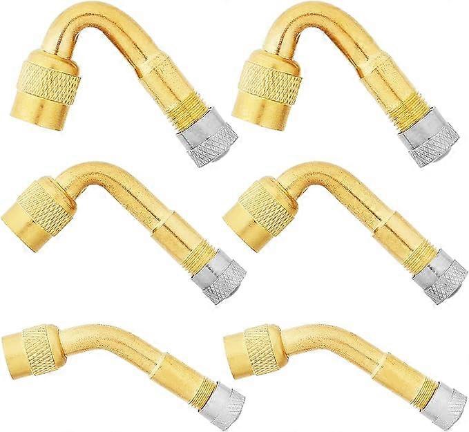 6 x Tire Valve Extensions, 2 Each for 45, 90, 135, Extension Valve Tire Valve Adapter Accessories Angled Inflator Nozzle Extension Elbow for Car Truck