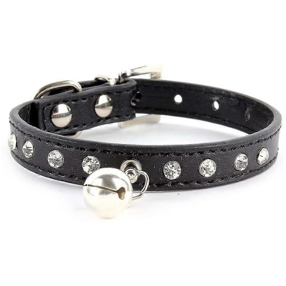Hond Kat Lederen Strass Eck Strap Gesp Bell Collar