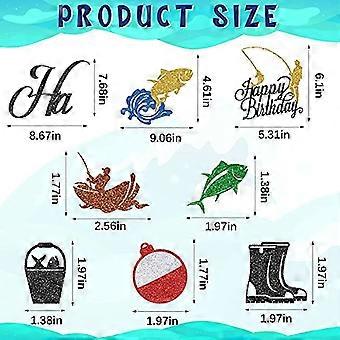 Fishing Birthday Banner - Large Fishing Theme Decoration Yard Sign For Men & Boys