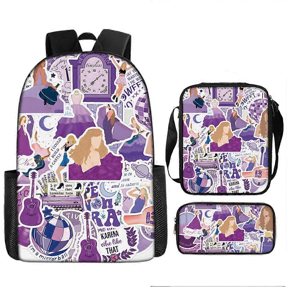 Cartoon Taylor Swift Zaino Per Bambini Studenti Delle Scuole Elementari E Medie Borsa A Tracolla Borsa A Spalla Set Di Tre Pezzi 6 -HGDMV