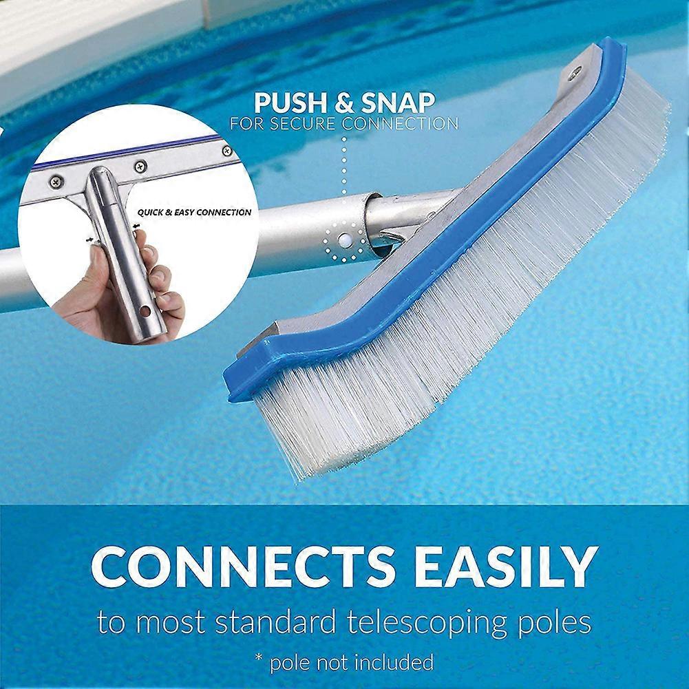 18-inch Swimming Pool Brush with Aluminum Handle for Clean and Efficient Moss and Algae Removal
