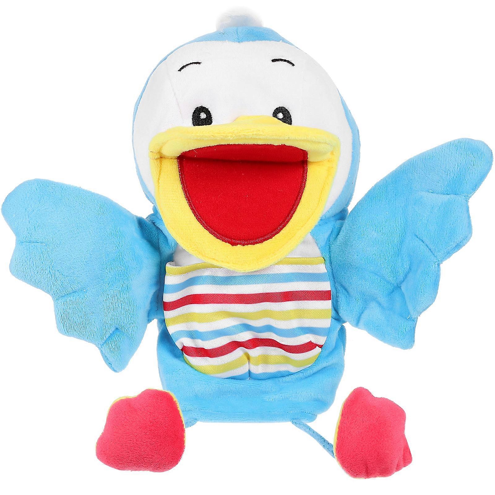 Cartoon Duck Hand Puppet Vivid Plush Interactive Toy Hand Puppet with Movable Mouth