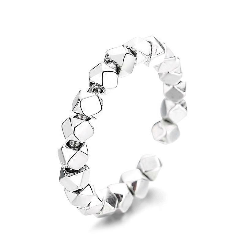 S925 Sterling Silver Irregular Broken Silver Ring Versatile and Simple Fashion Open Ring