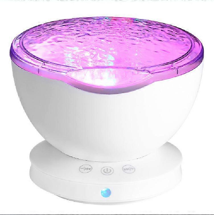 Sea Wave Simulation LED Projector Lamp Kids Night Light with 8 Color Modes 6 Music Sounds Remote Control Timer Bedside Lamp for Baby, Kids and Adult B