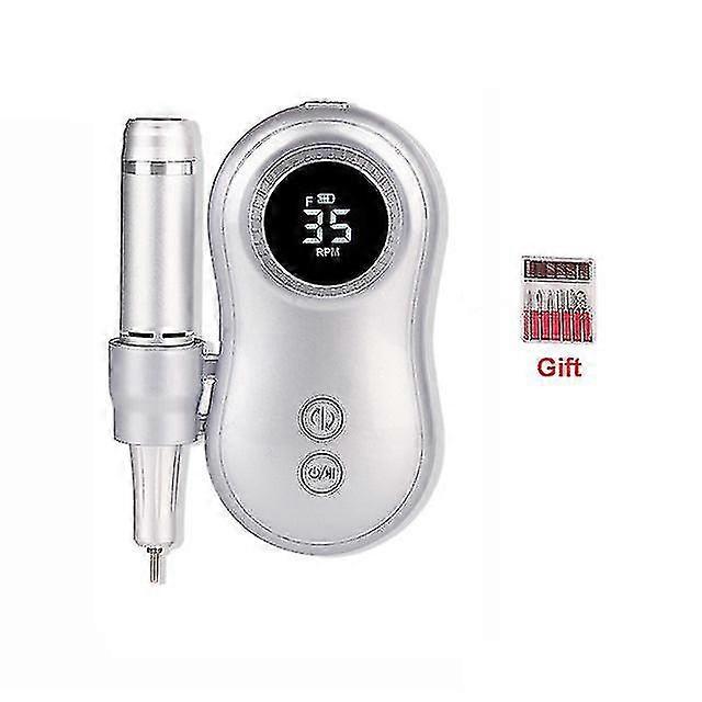 Naiwang Electric Nail Drill Machine 35000rpm Built-in 2600mah Battery Portable Nail Polisher Grinding Device Nail Tool 10 Hours Of Use