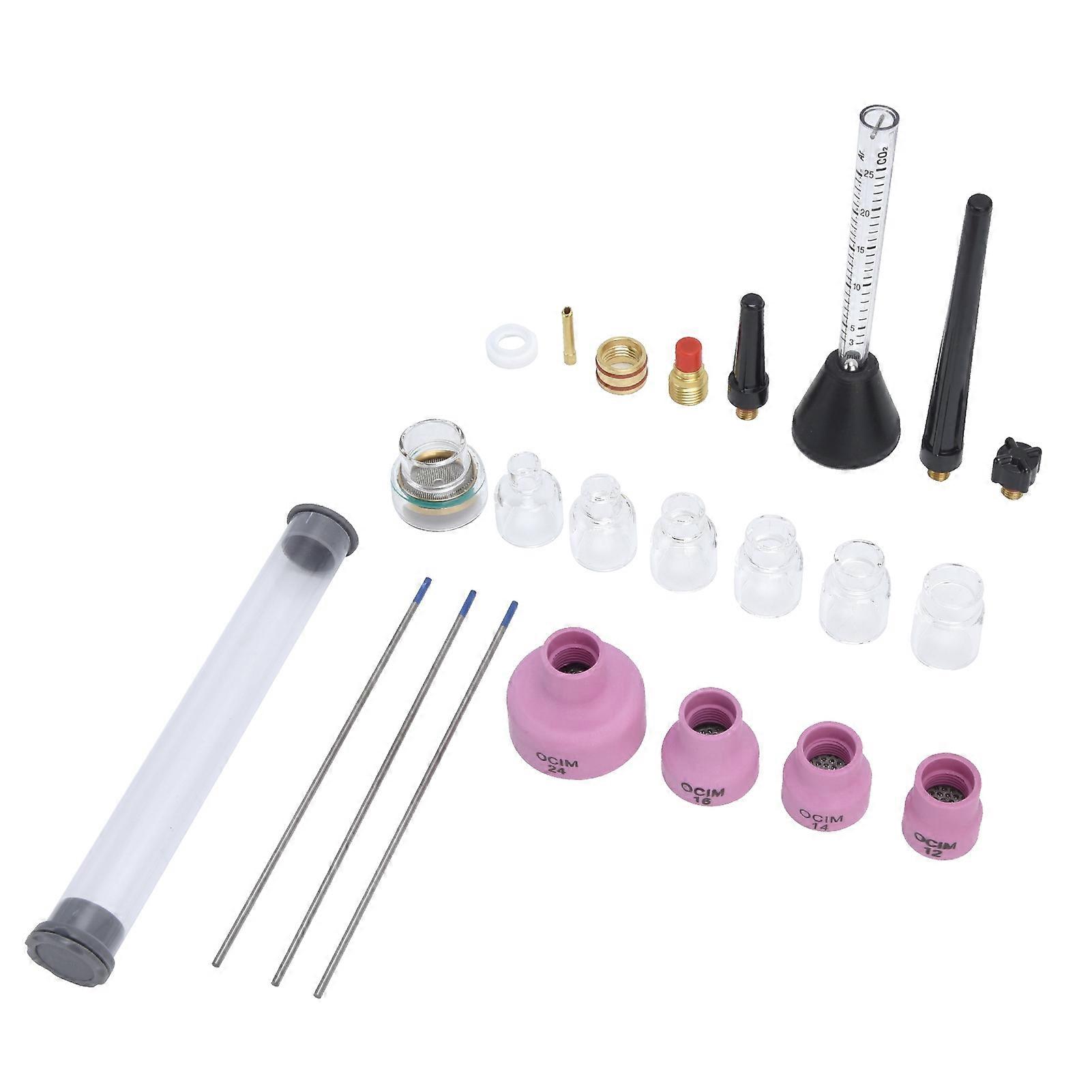 Argon Arc Welding Nozzle Kit 2.4mm Ceramic for WP-9/20 Gas Flowmeter