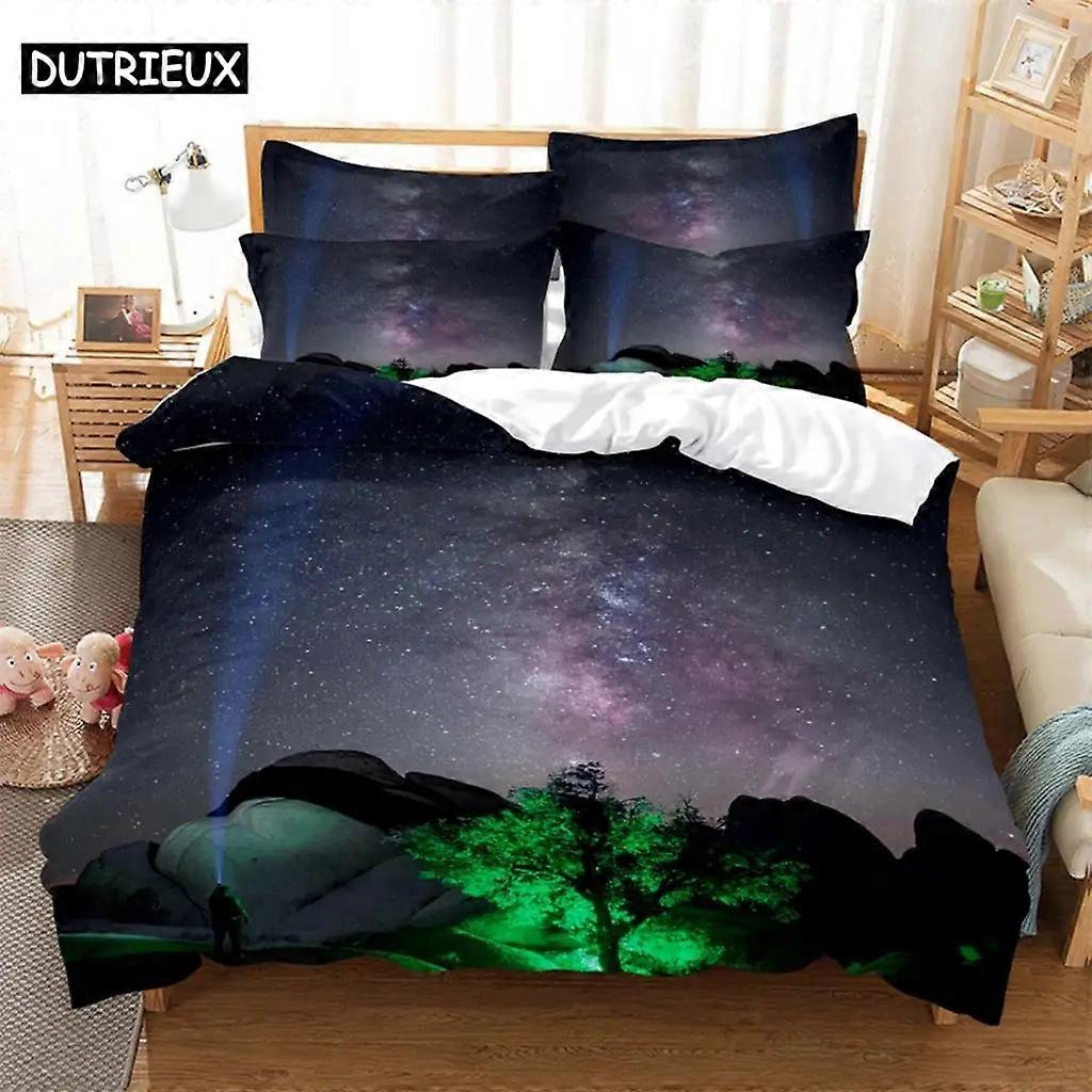 a2082 Prześcieradła Pościel Aurora 3-częściowy druk cyfrowyRzemiosło o splocie płóciennym dla Ameryki Północnej i Europy Zestaw pościeli 3-częściowy zestaw pościeli (1 poszewka na kołdrę