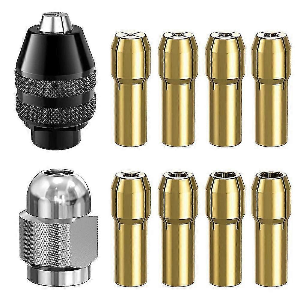 Drill Chuck Collet Set compatible with Dremel,1/32inch to 1/8inch Replacement 4486 Keyless Bit with Replacement Rotary Drill Nut Set