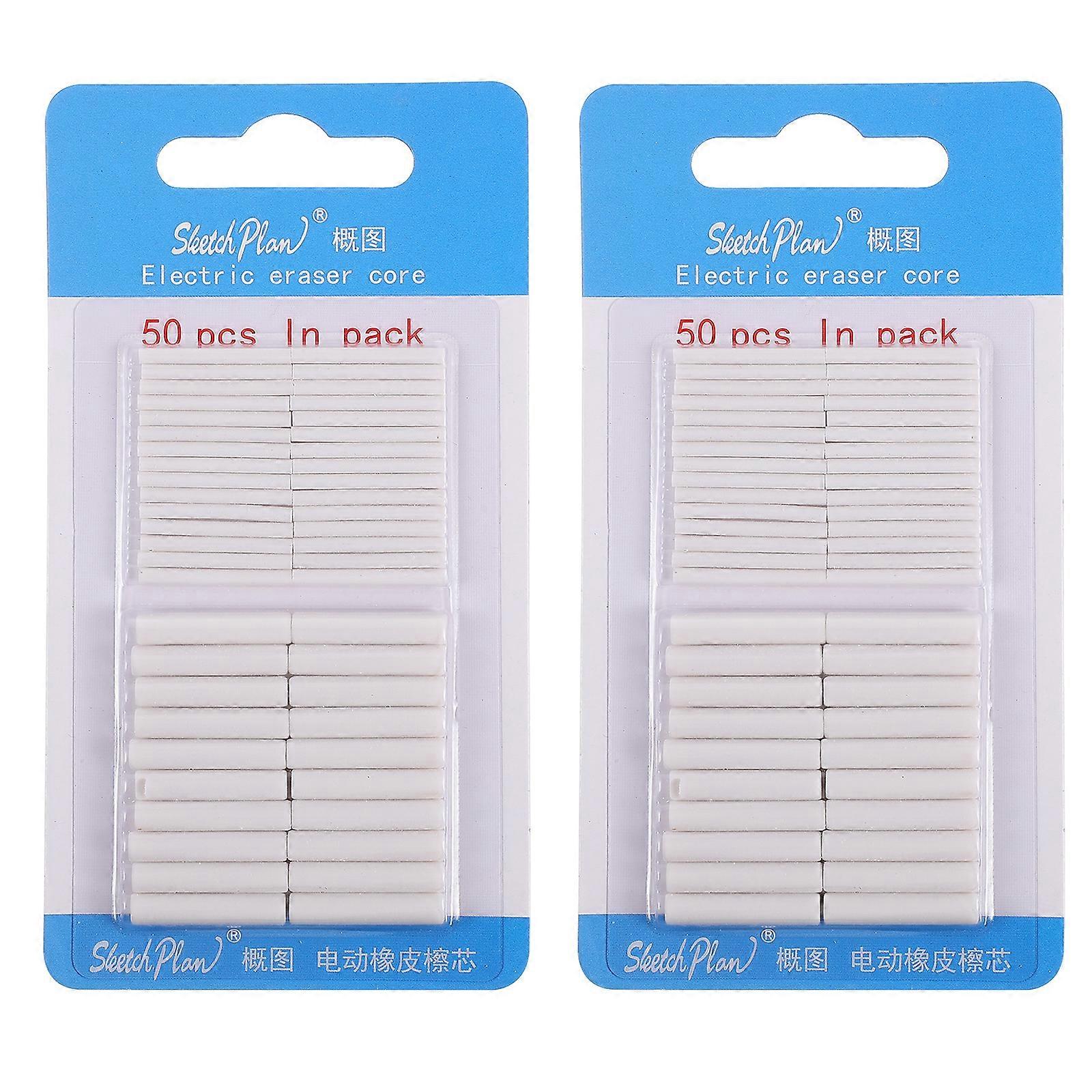 100 Pcs Electric Eraser Battery Operated Eraser Refill Sketch Art Eraser Core Eraser Replacements Battery Operated Pencil