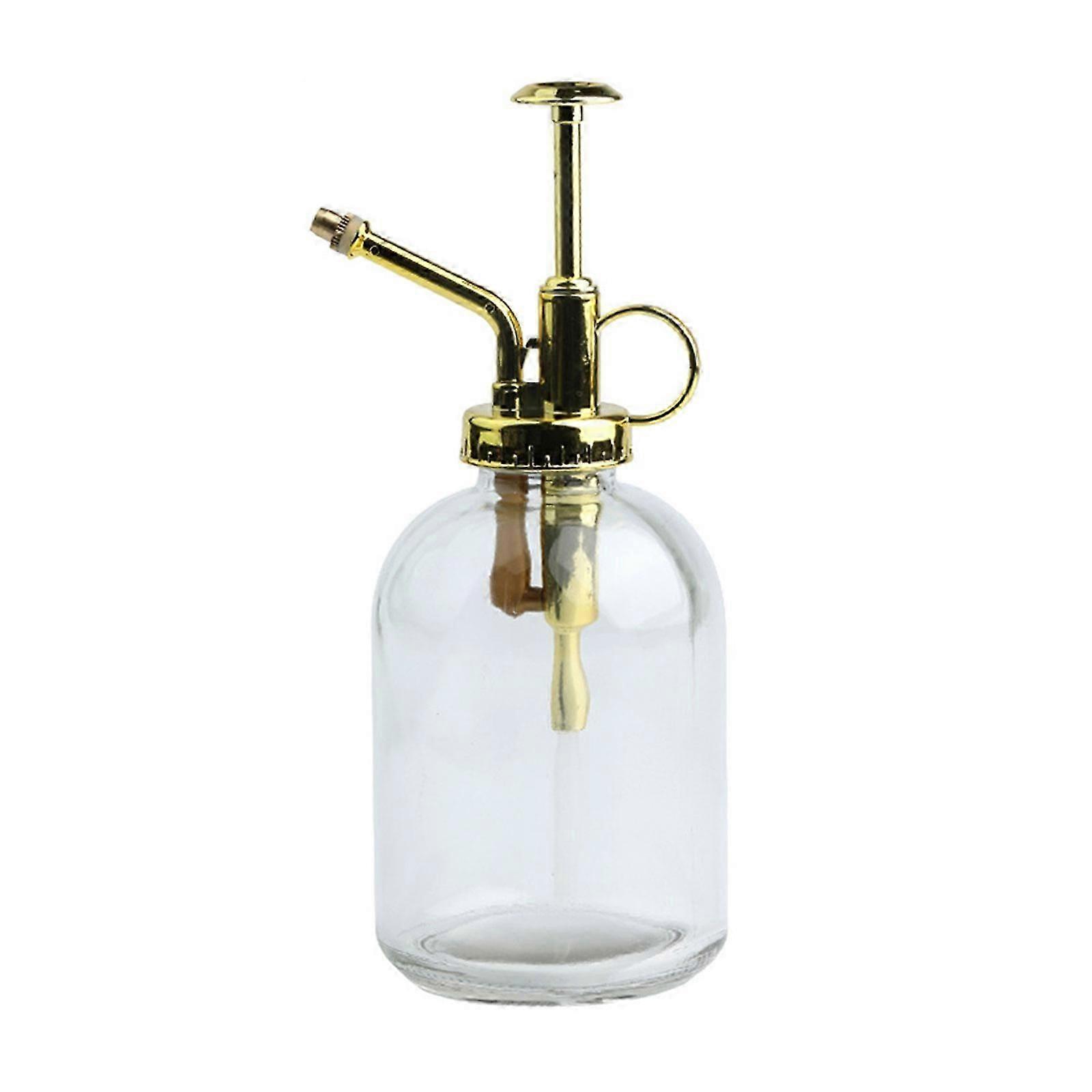 Transparent sprayflaska med vintagedesign för växter, ABS + glas, fint vattensprutmunstycke