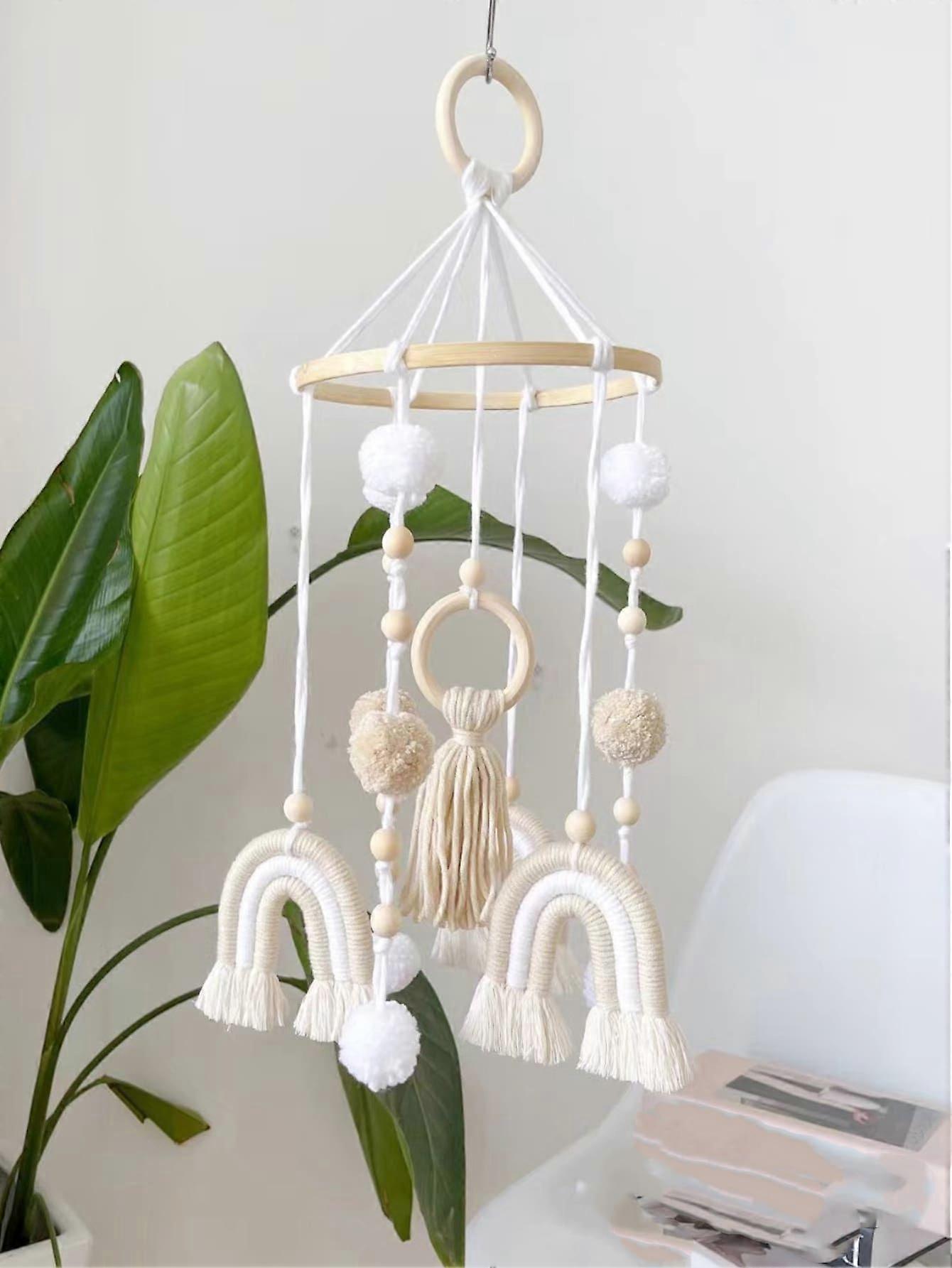 1pc Fabric Hanging Decoration, Rainbow Design Wind Chime For Home