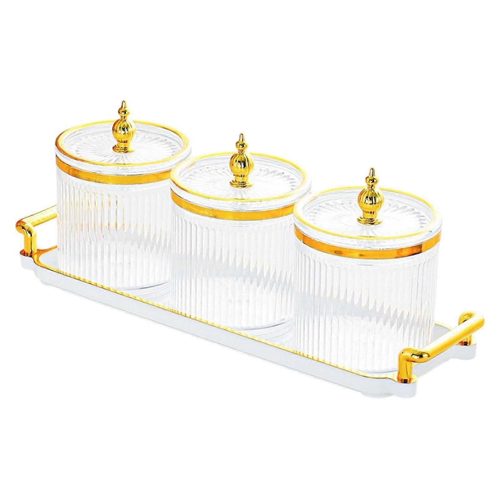 Vassoio per frutta secca con coperchio con vassoio diviso ciotola per dadi per festa di nozze in cucina 3 griglie trasparenti