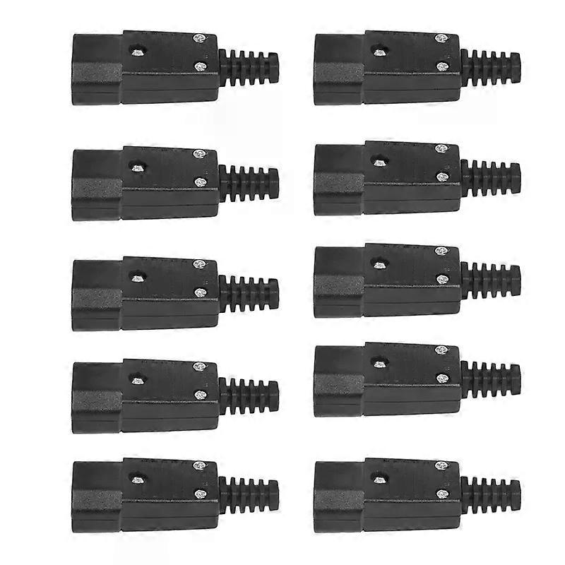 10PCS IEC 320 C14 Power Adapter Cable Plug Rewirable Connector Socket 3Pin Male