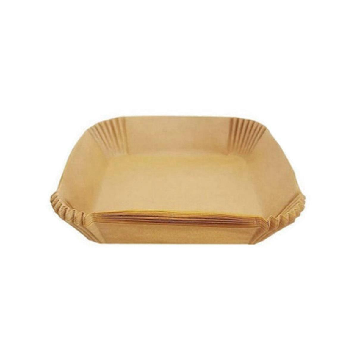Air Fryer Baking Paper 20 cm,50 Pieces Air Fryer Baking Paper Waterproof and Oil Proof Brown
