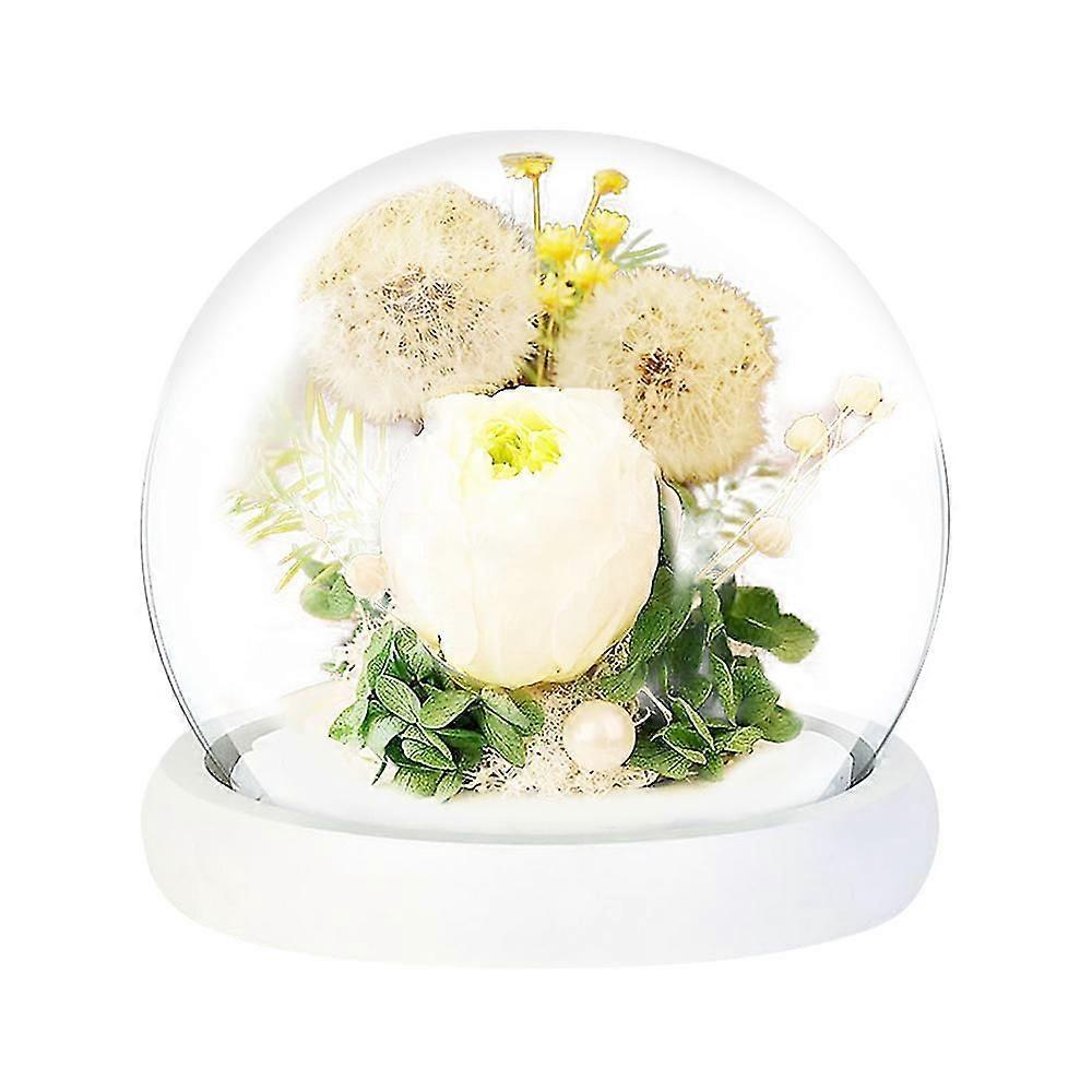 Real Eternal Roses Dandelion- With Led Mood Lights For Valentine's Day Birthday , Elegant Present