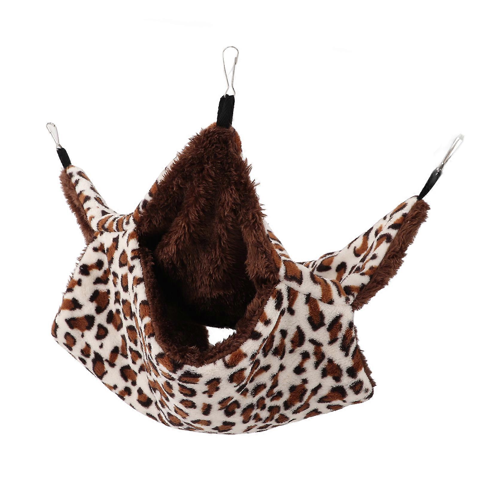 Hamster Double Layer Hammock 30x30cm Brown Spots Warm Bed
