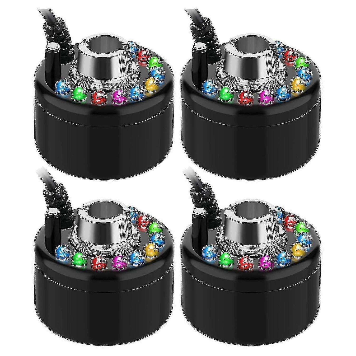 4 Pcs Mist Maker Ultrasonic Fogger Water Fountain Pond Fog Machine Color Change Fogger Led Mister U