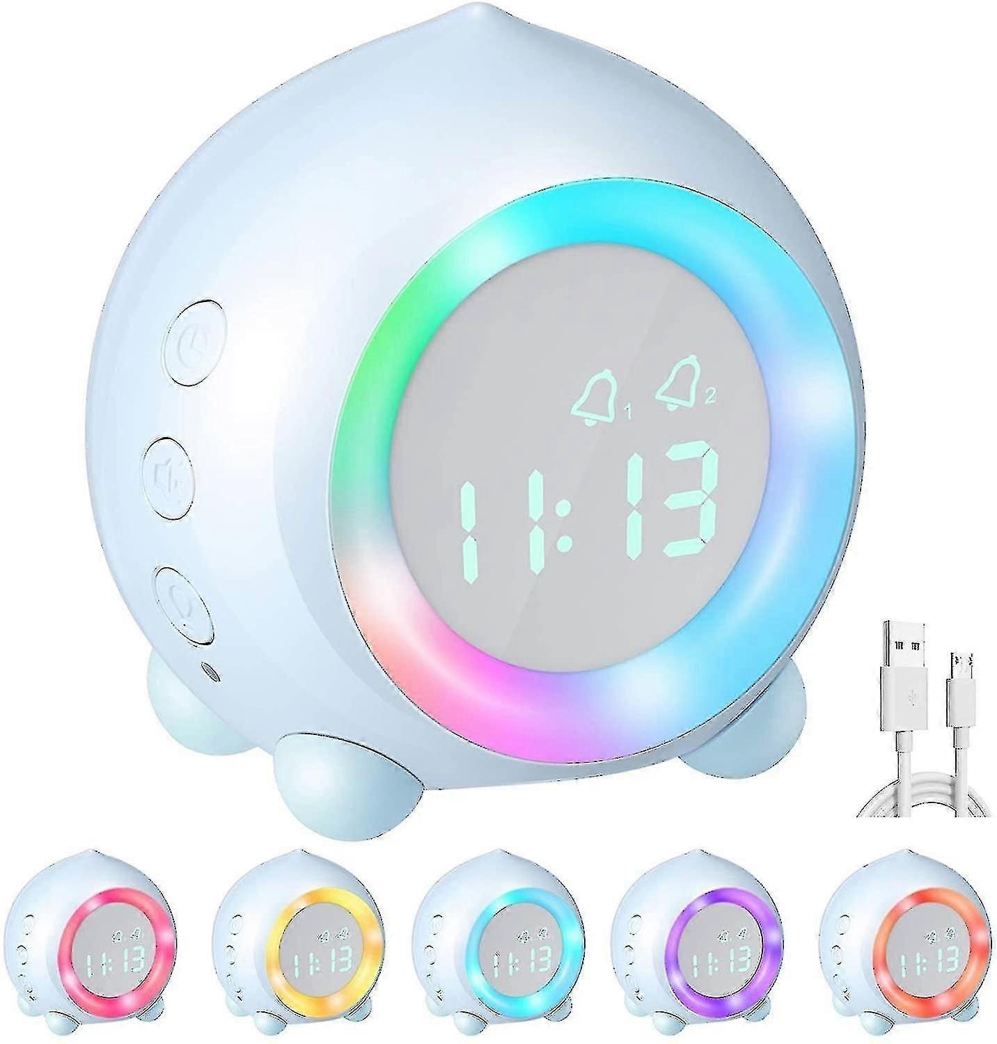 Smart Alarm Clock, Led Colorful Wake-up Light, Digital Clock, Nap Timer