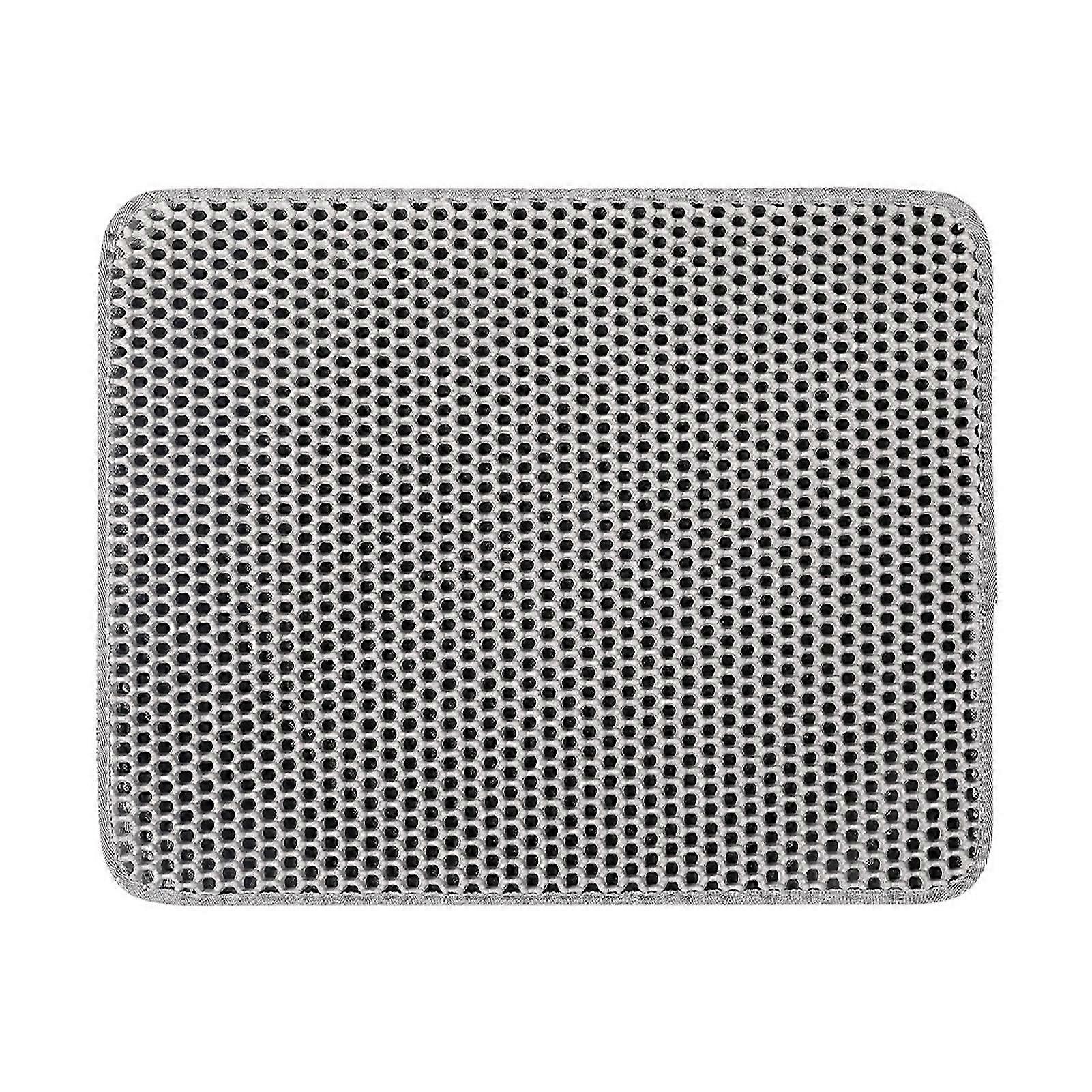 通気性のある猫用トイレマット二重層構造防水、手間のかからない掃除が簡単、家庭用ペット用ポケットフロアマットMグレー