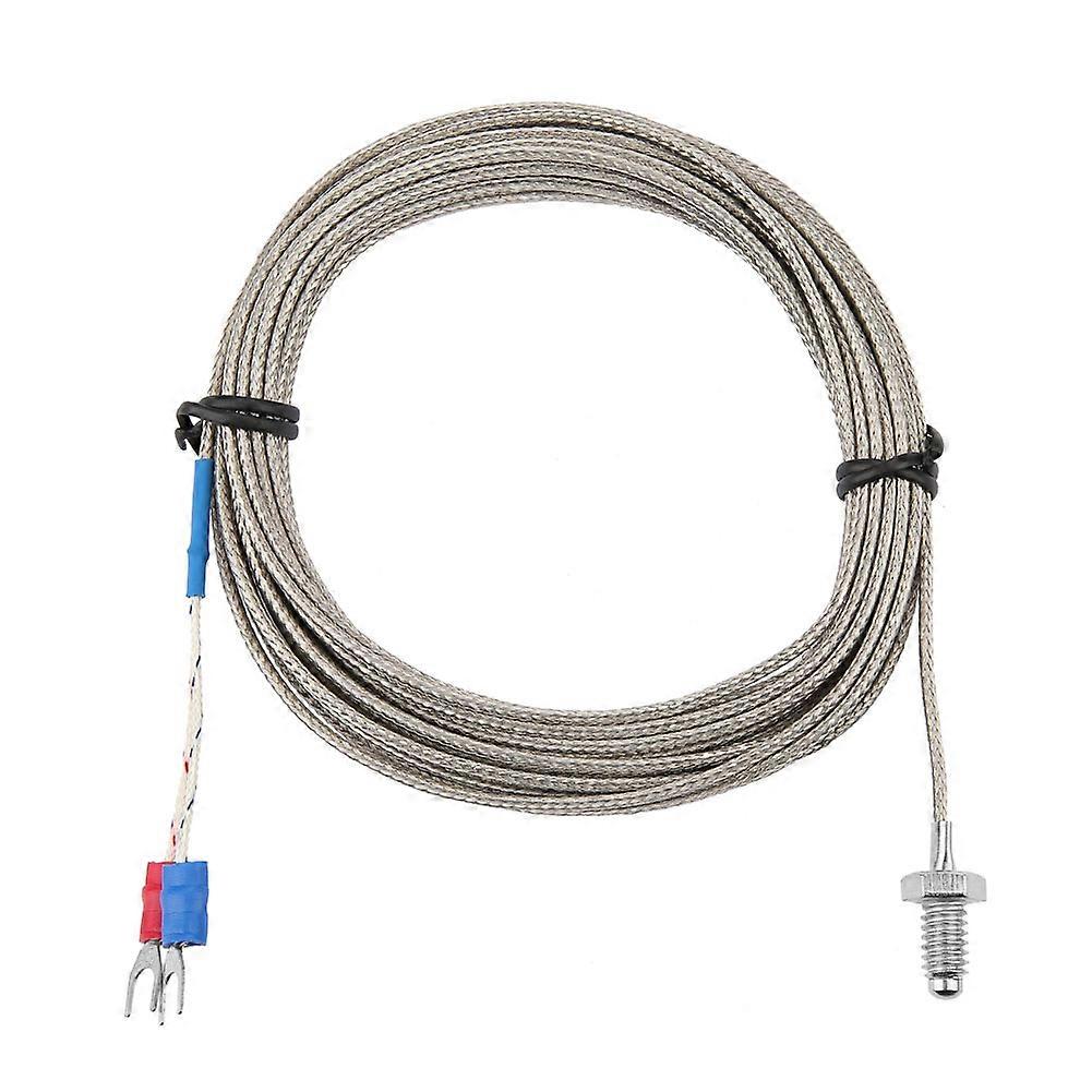 Uadme M6 BSW Screw Thread Temperature Measuring Probe K Type Thermocouple Cable, High Measurement Accuracy, Wide Measuring Range, 1-5M Length (4M)