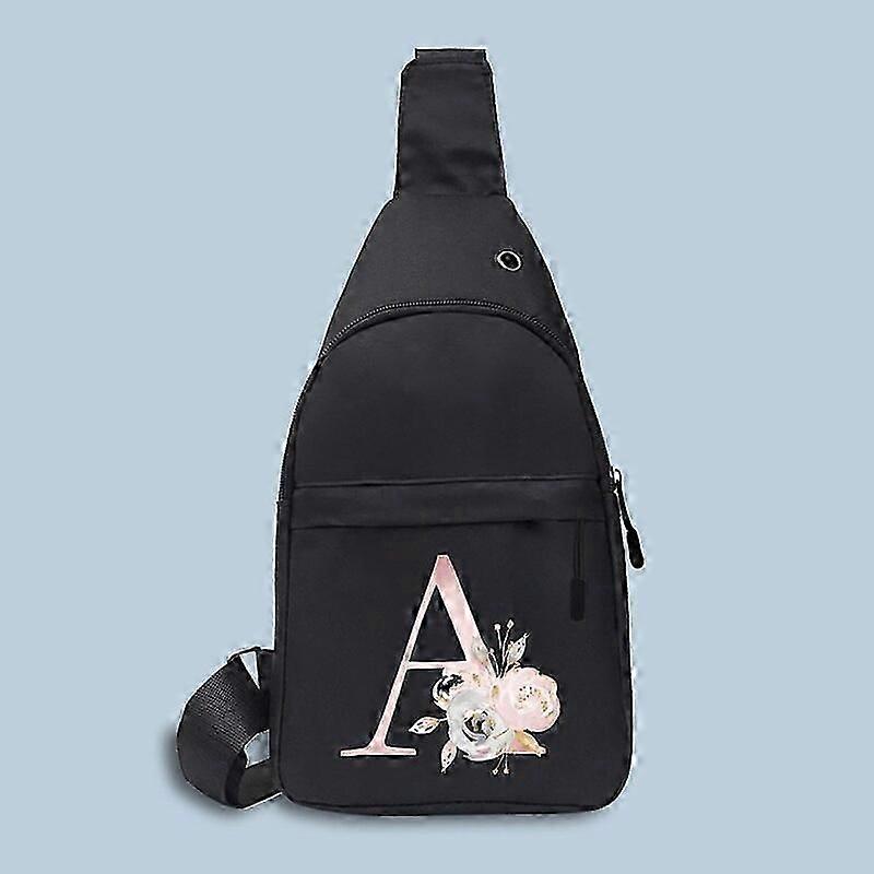 ファッションメンズレディースウエストバッグアウトドアカジュアルファニーパック財布ピンクフラワーレタープリント電話ベルトバッグポーチキャンバスバナナヒップバッグファニーパック