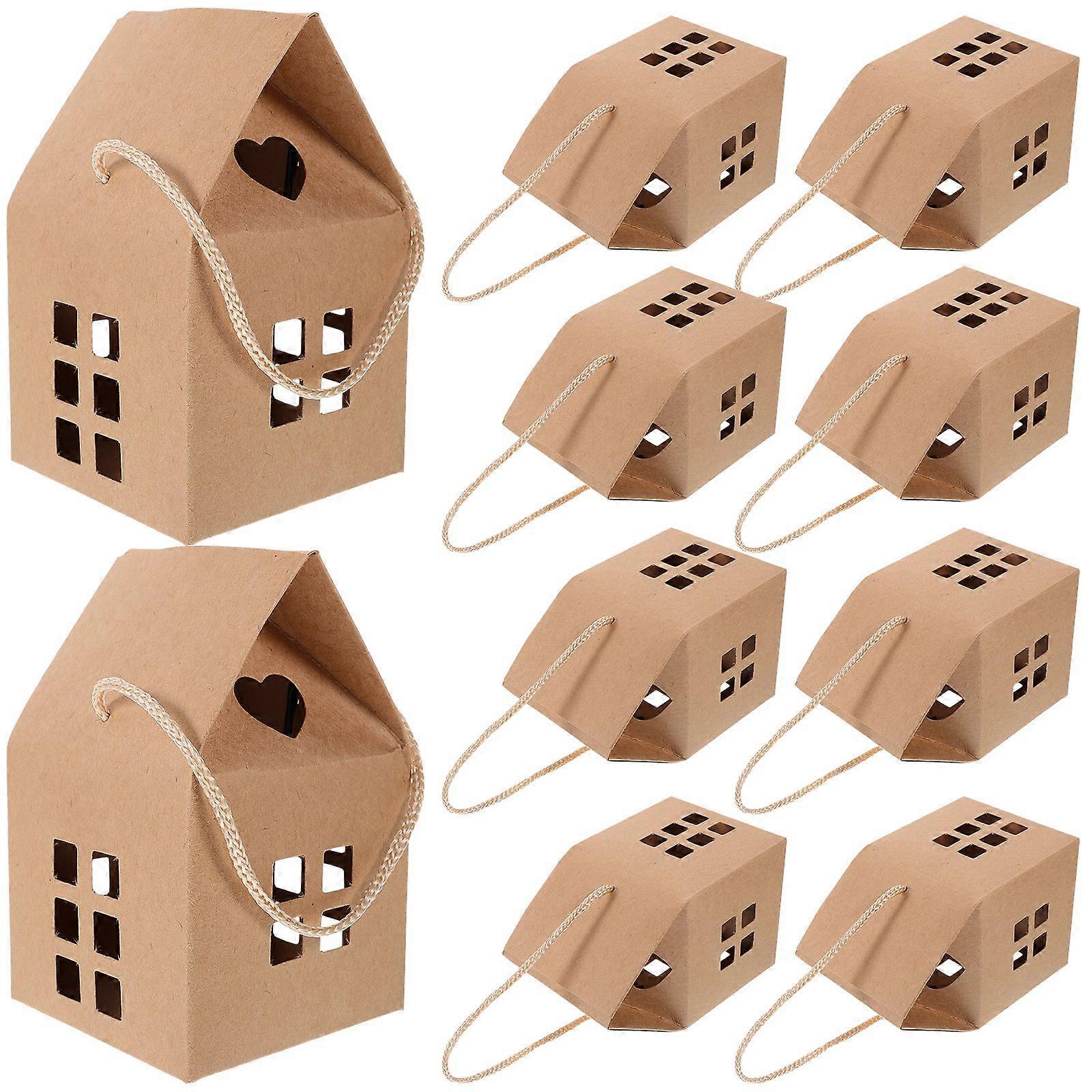 15Pcs Party Gift Box Paper Candy Boxes Handheld House Shaped Gift Boxes