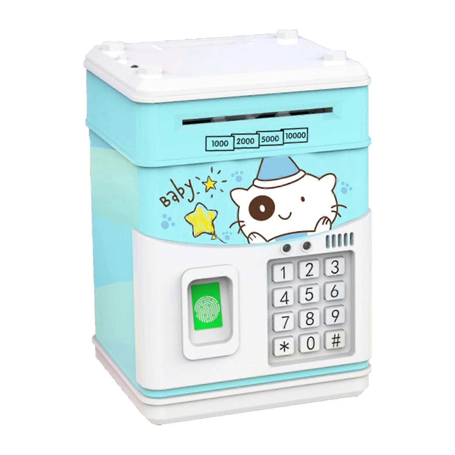 Electronic Piggy Bank MINI ATM Saving Box with Password Simulated Fingerprint Money Bank for Cash  A