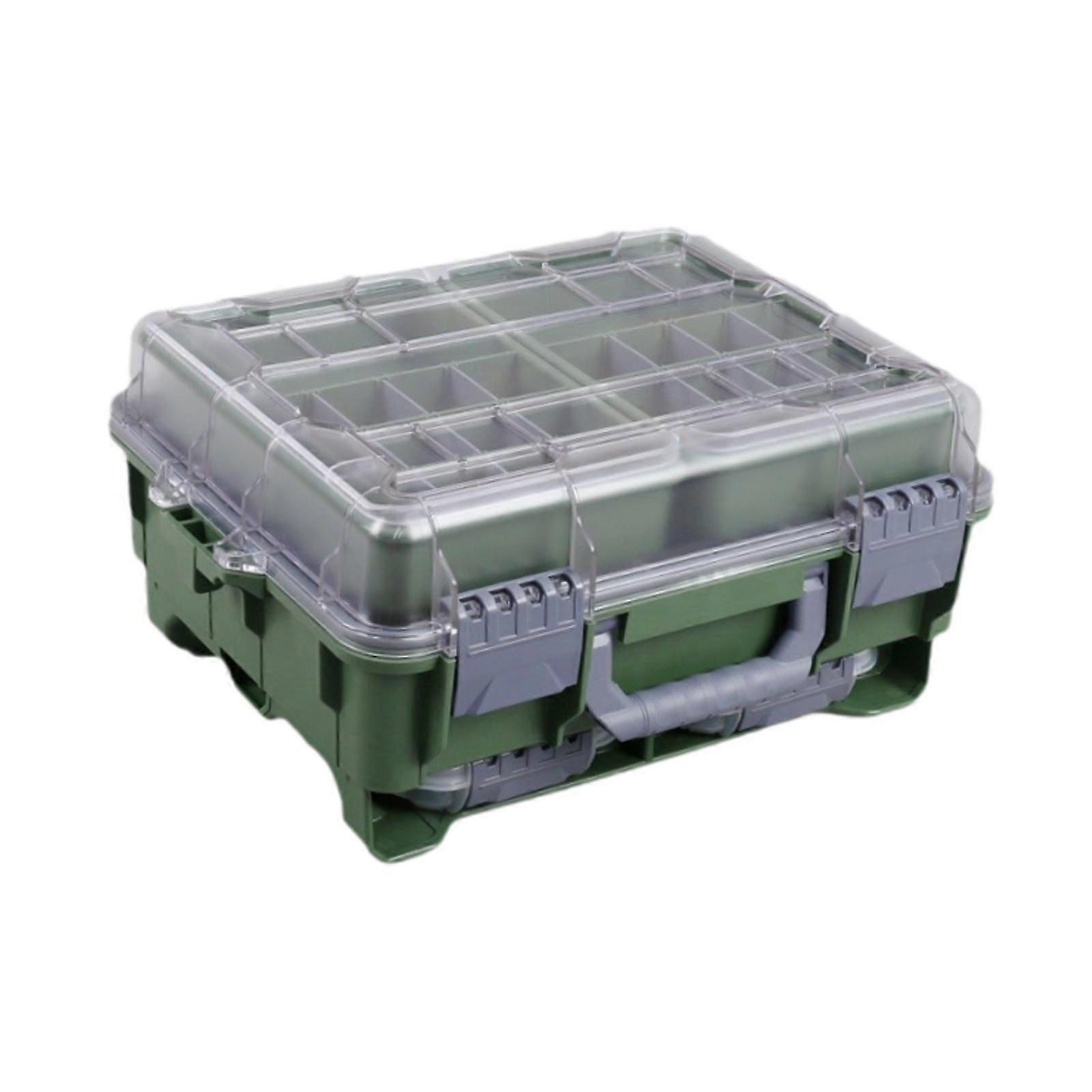Multifunktionale Köderbox wasserdicht für den Außenbereich Salzwasser Süßwasser Camping Grün